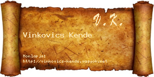 Vinkovics Kende névjegykártya